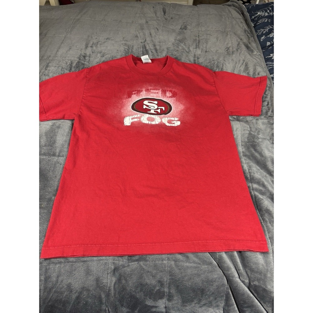 Vintage Mens Tshitr Y2K‎ San Francisco 49ers NFL Logo Athletic Red, Size L